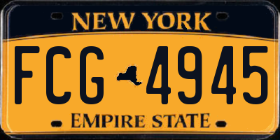 NY license plate FCG4945