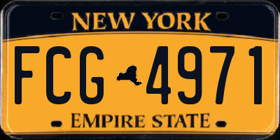 NY license plate FCG4971