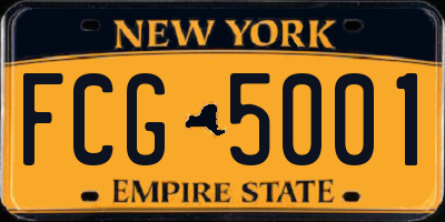 NY license plate FCG5001