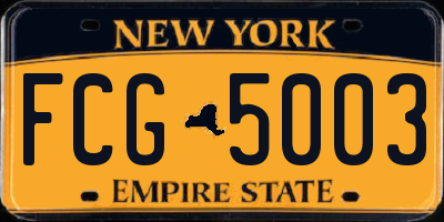 NY license plate FCG5003