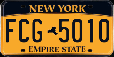 NY license plate FCG5010