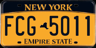 NY license plate FCG5011