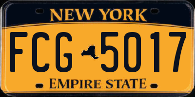 NY license plate FCG5017