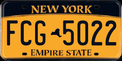 NY license plate FCG5022