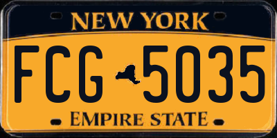 NY license plate FCG5035