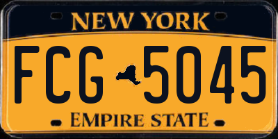 NY license plate FCG5045