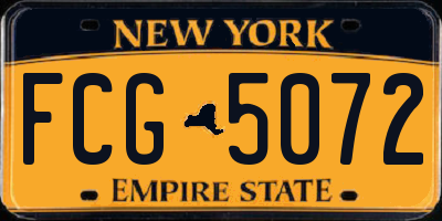 NY license plate FCG5072