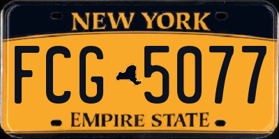 NY license plate FCG5077