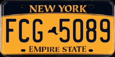 NY license plate FCG5089