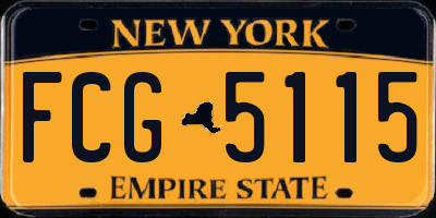 NY license plate FCG5115