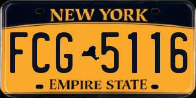 NY license plate FCG5116