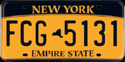 NY license plate FCG5131