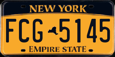 NY license plate FCG5145
