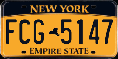 NY license plate FCG5147