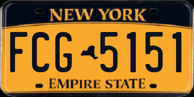 NY license plate FCG5151