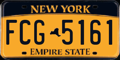 NY license plate FCG5161