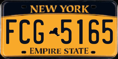 NY license plate FCG5165