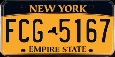 NY license plate FCG5167
