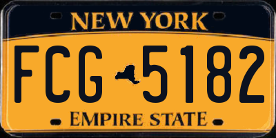 NY license plate FCG5182