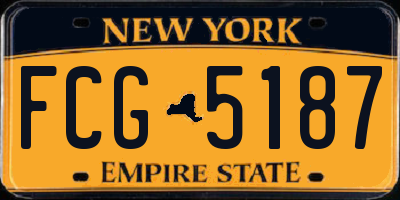 NY license plate FCG5187