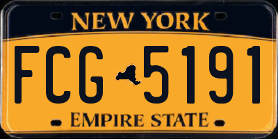 NY license plate FCG5191
