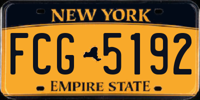NY license plate FCG5192