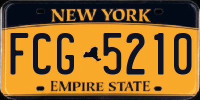 NY license plate FCG5210