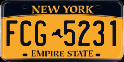 NY license plate FCG5231
