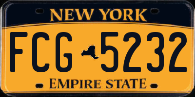 NY license plate FCG5232