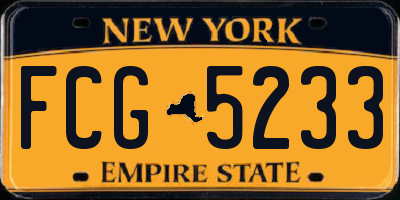 NY license plate FCG5233