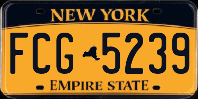 NY license plate FCG5239