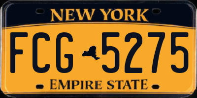 NY license plate FCG5275