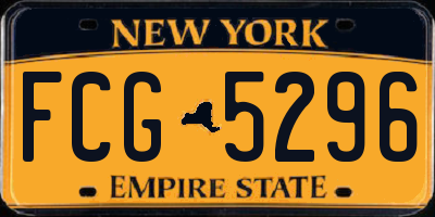NY license plate FCG5296