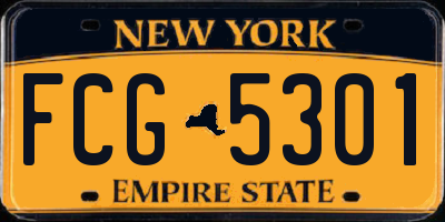 NY license plate FCG5301