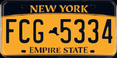 NY license plate FCG5334