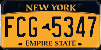 NY license plate FCG5347