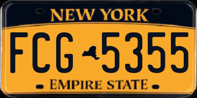 NY license plate FCG5355