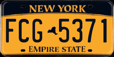 NY license plate FCG5371
