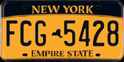NY license plate FCG5428