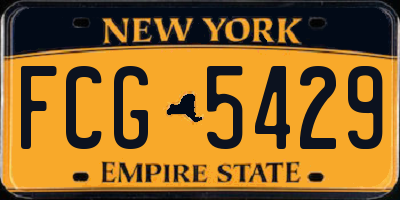 NY license plate FCG5429