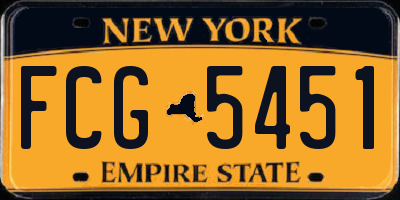 NY license plate FCG5451