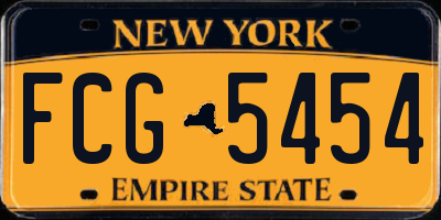 NY license plate FCG5454