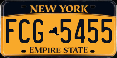 NY license plate FCG5455