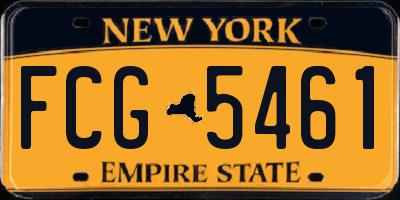 NY license plate FCG5461