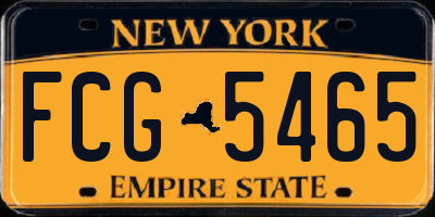 NY license plate FCG5465