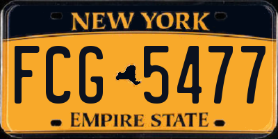 NY license plate FCG5477