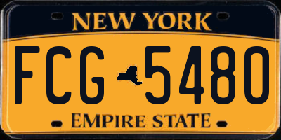 NY license plate FCG5480