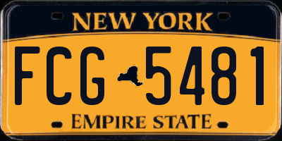 NY license plate FCG5481
