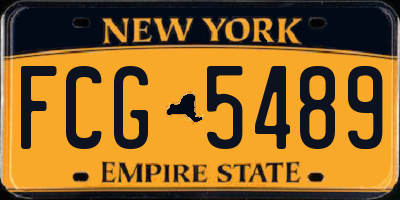 NY license plate FCG5489