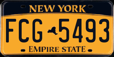 NY license plate FCG5493
